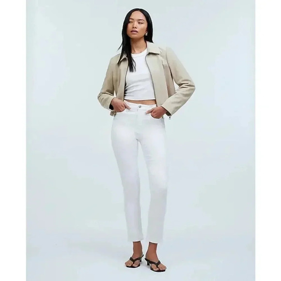 NEW Madewell Women’s Size 4 (27) Pure White Stovepipe Jeans‎ NWT - Picture 1 of 8